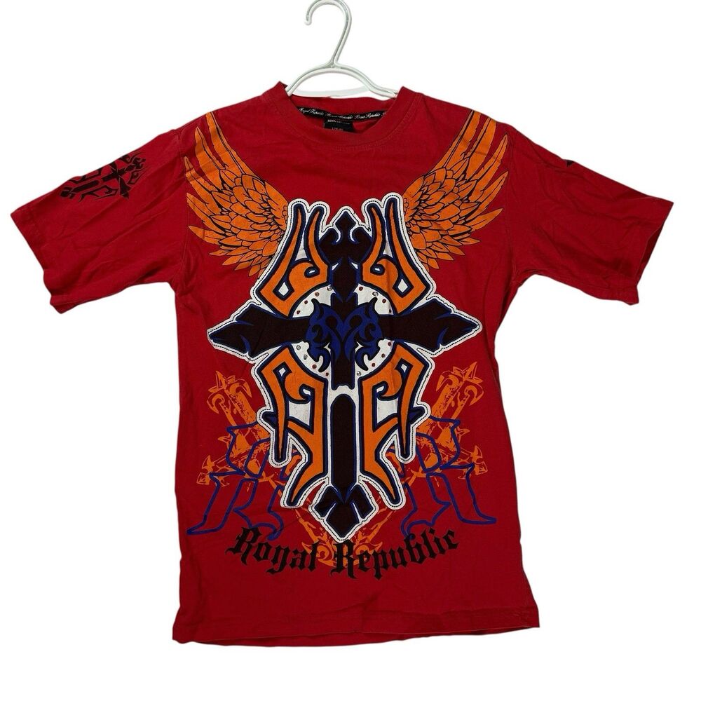 Royal Republic Y2K Studded Red T Shirt Sz Large 100% Cotton Womens